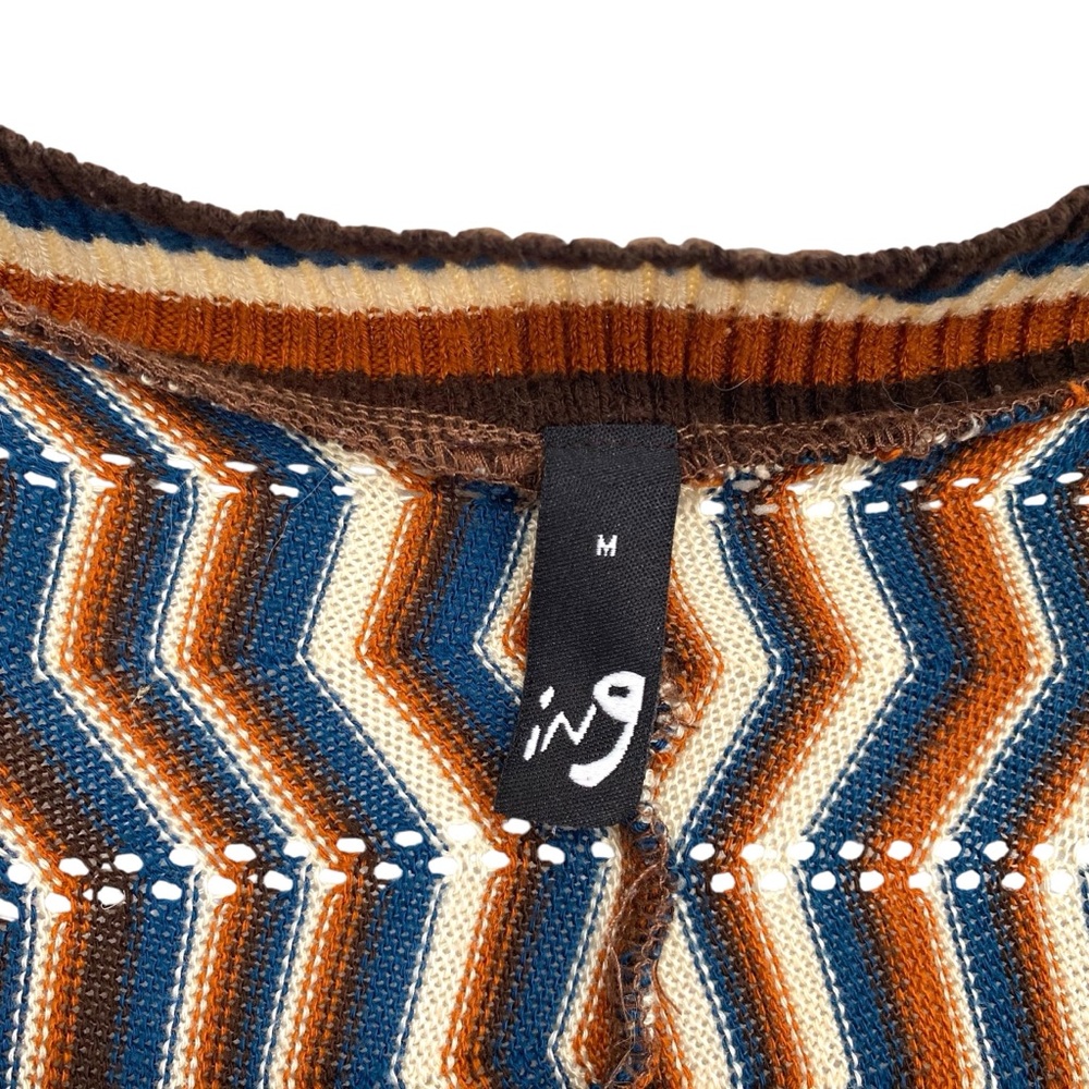 Ing Retro Chevron Babydoll Knit Sweater Top - Picture 3 of 4